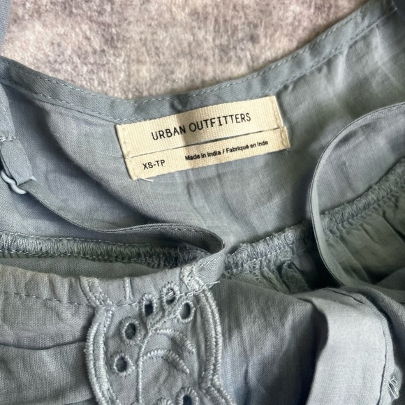 Blue Sleeveless Dress with Eyelet Hem - Picture 3 of 6